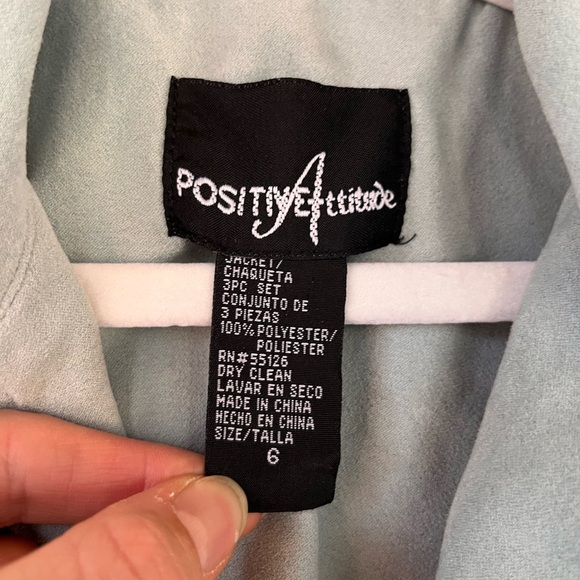 Positive Attitude Vegan Suede Button Blazer Jacket Fitted Vintage Women’s Sz 6 - Picture 4 of 5